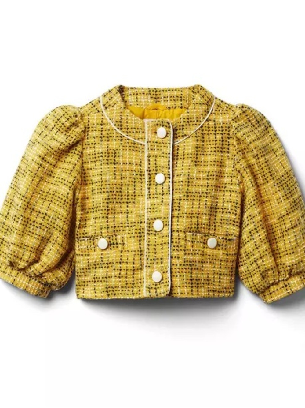 Janie and Jack Yellow Tweed Girls Jacket
